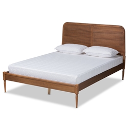 Baxton Studio Kassidy Classic and Traditional Walnut Brown Finished Wood Full Size Platform Bed